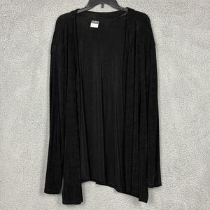 Vintage Slinky Open Front Cardigan Womens 3X, Black, boho whimsigoth trendy, USA